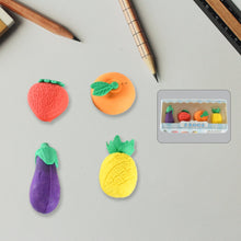 Mini Cute Veg & Fruit Erasers – 3D Colorful Eraser Set for Kids (4 Pc) (Pack of 2)