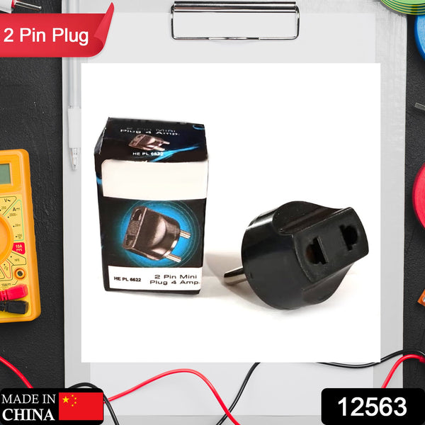 2 Pin 4 Amp. Conversion Electrical connector Plug, 2 PIN Plug Converter, Plug Adapter With Color Box (1 Pc ) (Pack of 2)