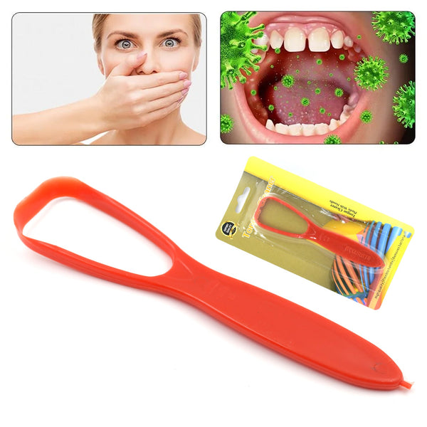 Plastic Tongue Cleaner For Kids & Adults | Tongue Scraper For Bad Breath, Maintain Oral Hygiene for Daily Use | for Fresh Breath & Bacteria Removal | Improved Taste Plastic With Handle Tongue Cleaner (1 Pc ) (Pack of 2)