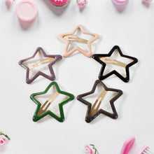 Metal Printed Star Shape Hair Clips (5 Pcs Set) (Pack of 2)
