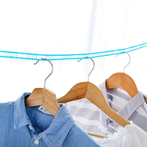 3 Meter Anti-Slip Clothesline Rope - Nylon, Hooks, Indoor/Outdoor (Pack of 2)