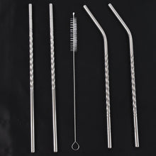 Reusable Stainless Steel Straws Set of 5 (2 Straight straws, 2 Bent straws, 1 Brush) (Pack of 2)