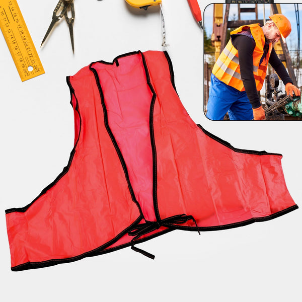 Economy PVC Safety Vest – Soft Vinyl, Tie Closure, High Visibility (Pack of 2)