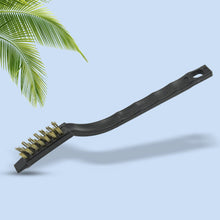 Mini Wire Brush Set Brass Nylon Stainless Steel Bristles Household Cleaning Brush for Gas Stove, Smoke Machine Tool Burner Tiles Tap Rust Removal Welding Slag Dirt & Paint Scrubbing (3 Pcs Set) (Pack of 2)