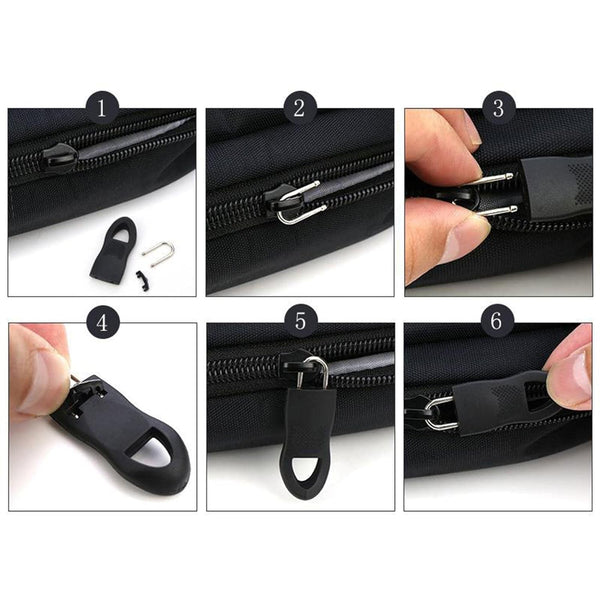 Zipper Pull Tab Zipper Tags Cord Pulls Zipper Extension Zip Fixer for Luggage Suitcase Backpack Jacket Bags Style Metal Zipper Head Zip Fixer Tags Handbag Backpack Plastic (1 Pc) (Pack of 2)