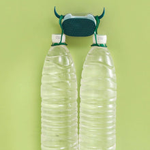 Multifunctional Cartoon Sticky Punch Free Mop Holder Wall Mounted Broom Organizer Cleaning Tools Holder Hanger, Self Adhesive Cute Cow Head Suction Cup Hanging Hook for Bathroom Kitchen (1 Pc) (Pack of 2)