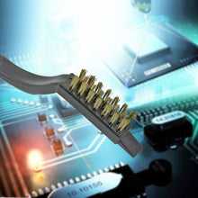 Mini Wire Brush Set Brass Nylon Stainless Steel Bristles Household Cleaning Brush for Gas Stove, Smoke Machine Tool Burner Tiles Tap Rust Removal Welding Slag Dirt & Paint Scrubbing (3 Pcs Set) (Pack of 2)