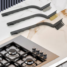 Mini Wire Brush Set Brass Nylon Stainless Steel Bristles Household Cleaning Brush for Gas Stove, Smoke Machine Tool Burner Tiles Tap Rust Removal Welding Slag Dirt & Paint Scrubbing (3 Pcs Set) (Pack of 2)