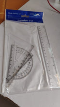 Plastic Geometry Set, Triangle Ruler Protractor Straight Ruler (4 Pcs Set) (Pack of 2)
