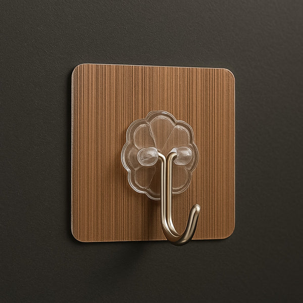 Adhesive Heavy-Duty Hooks for Kitchen and Bathroom (1 Pc / 6×6 Cm) (Pack of 2)