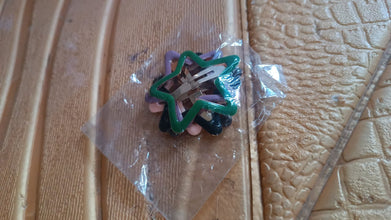 Metal Printed Star Shape Hair Clips (5 Pcs Set) (Pack of 2)