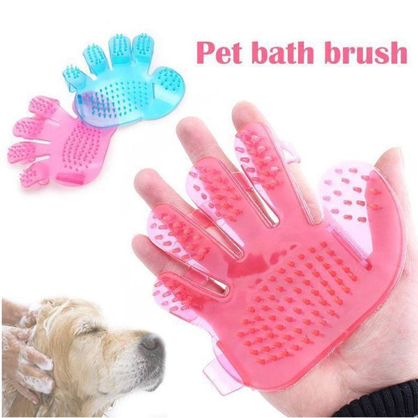 Rubber Pet Cleaning Massaging Grooming Glove Brush (Pack of 2)